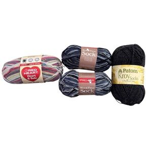 Sock Yarn Destash 4 Skeins Patons Red Heart Merino Premiere Wool Free 855 Yards
